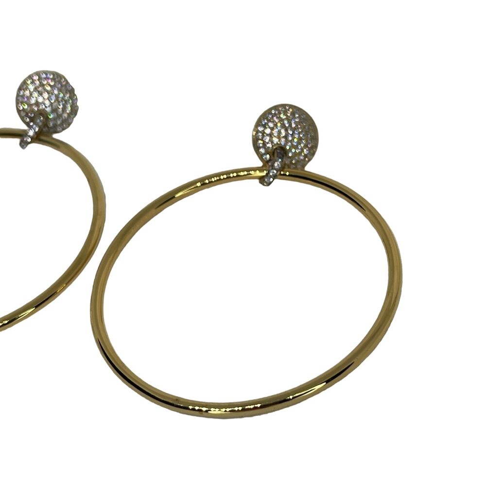 Michael Kors 14K Gold Vermeil Hoop Earrings CZ Statement Chic Women's Fashion - Picture 7 of 16